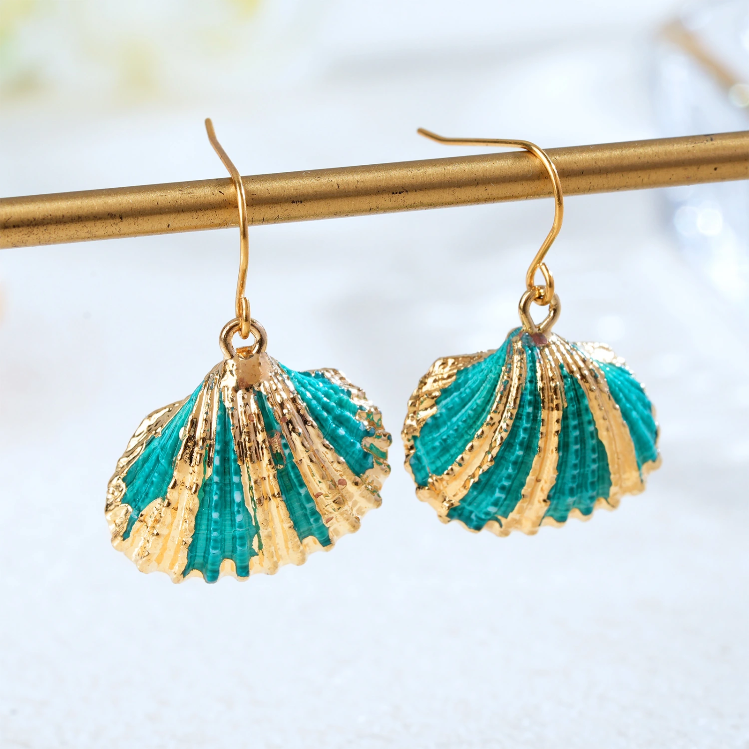 Assorted Blue And Green Shell Earrings