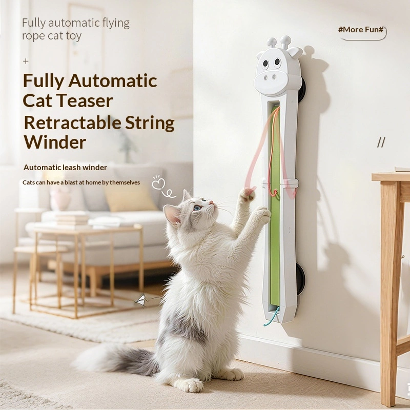 Electronic Cat Toys Wall Mounted Flying Rope Interactive Exercise Rechargeable Pets Enrichment Toys For Home Living Room Kitchen Pet Supplies