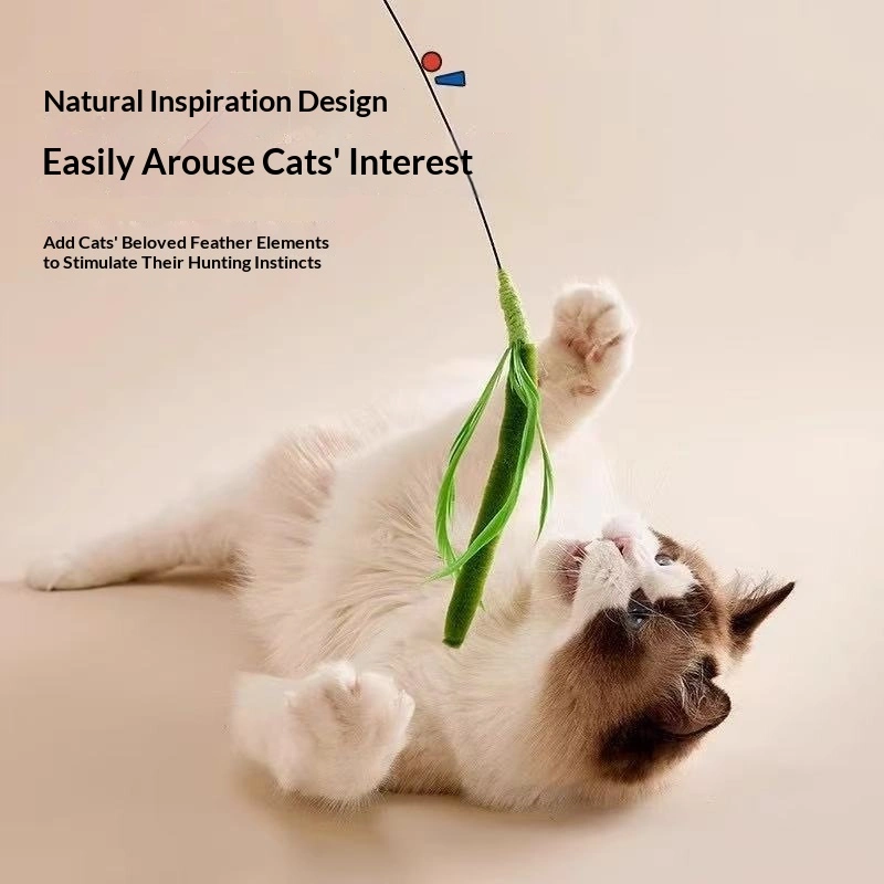 Dogtail Grass Teaser Wand Long-handled Cat Toy Pet Supplies
