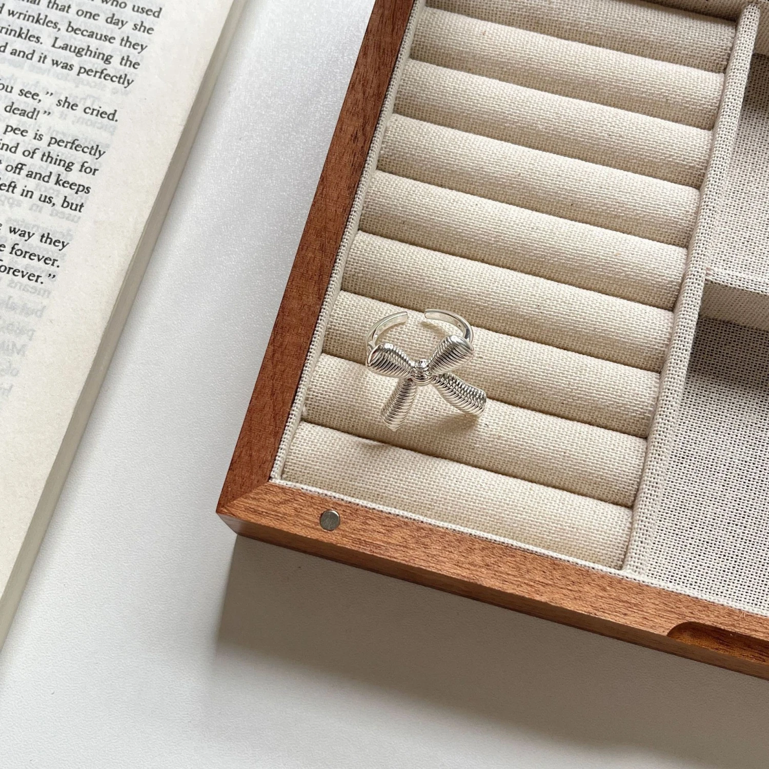 925 Sterling Silver Handmade Texture Ins Style Ring