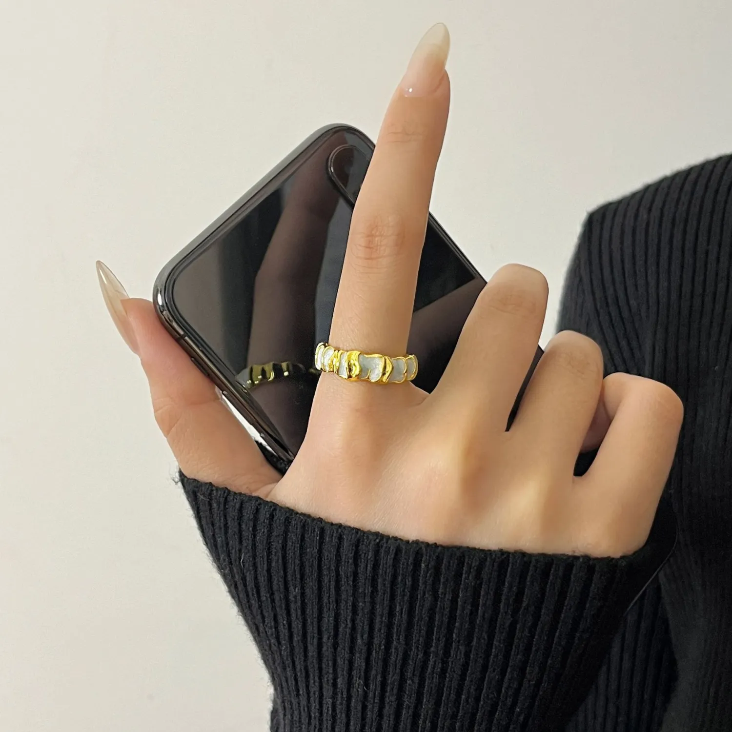 Anti-fade Solid 925 Silver Finger Band