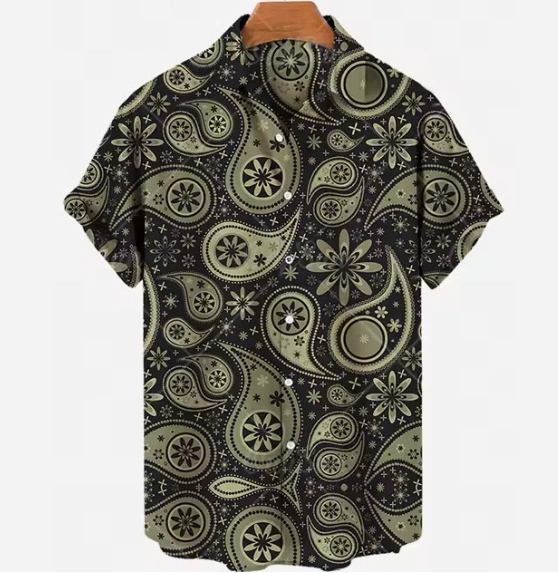 Cross Border Digital 3D Printing Men's Loose Short Shirt