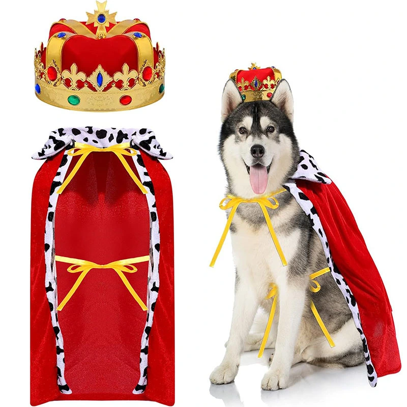 Pet Cloak And Crown King Role-Play Costume Set