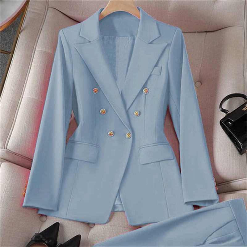 Professional Blue Suit Jacket High-End Elegant Outerwear