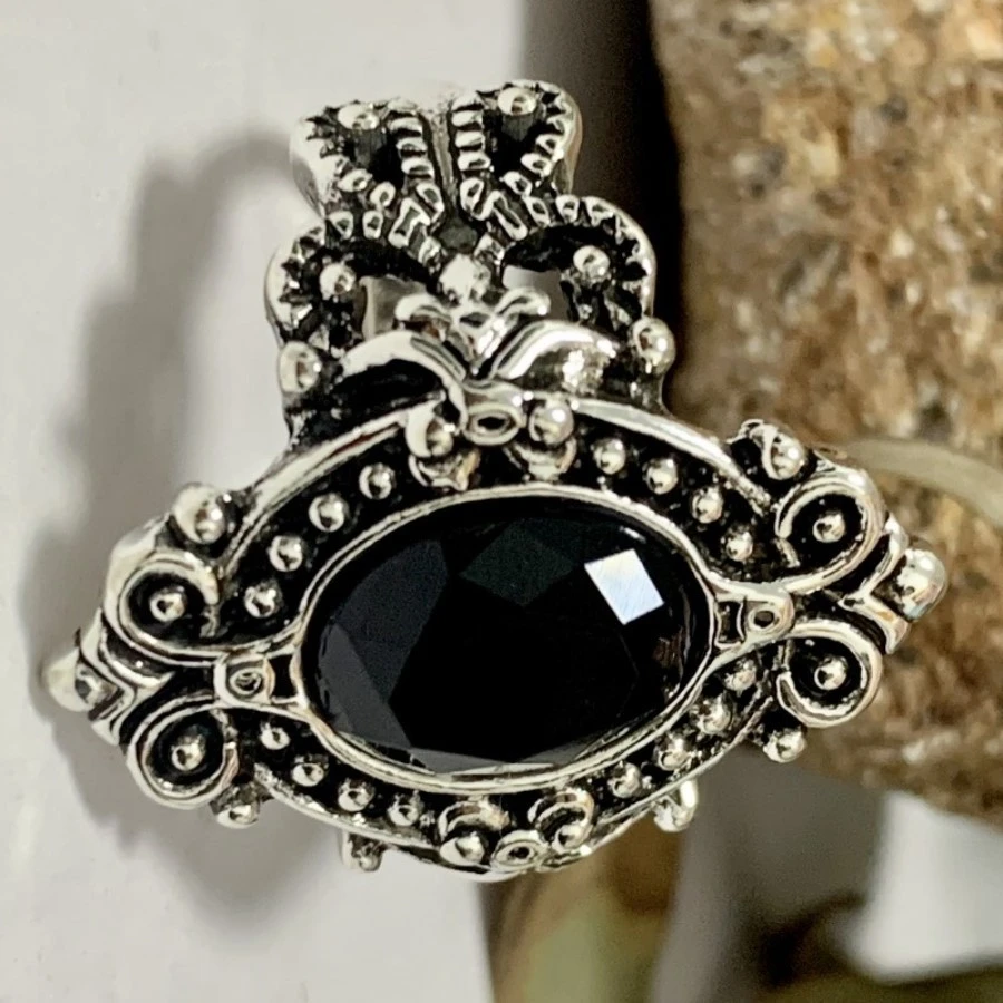 European And American-style Vintage Silver-plated Ring