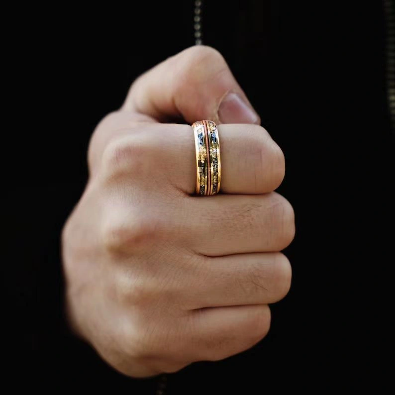 Stainless Steel Wire Ring In Rose Gold For Couples