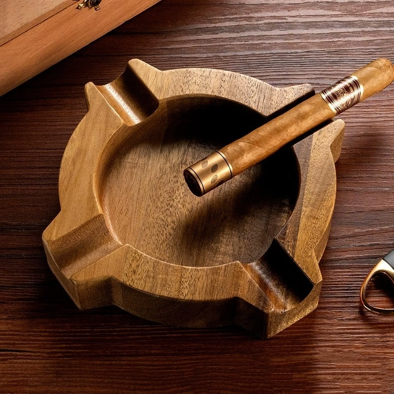 Solid Wood Ashtray Square Creative Acacia Mangium Cigar