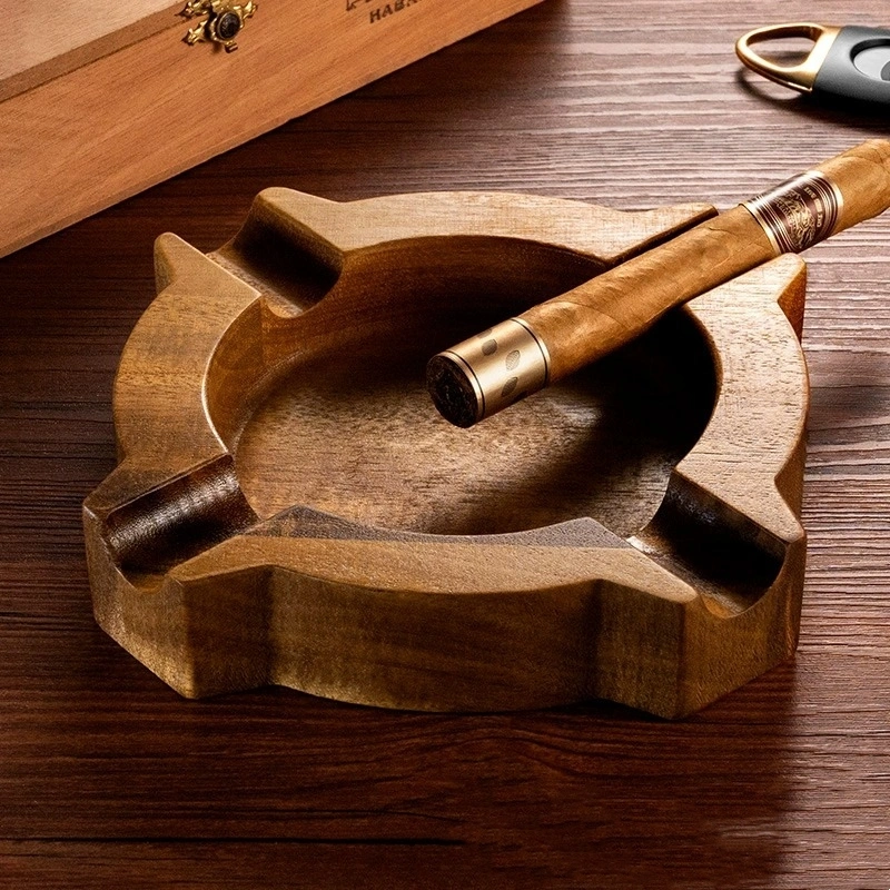Solid Wood Ashtray Square Creative Acacia Mangium Cigar