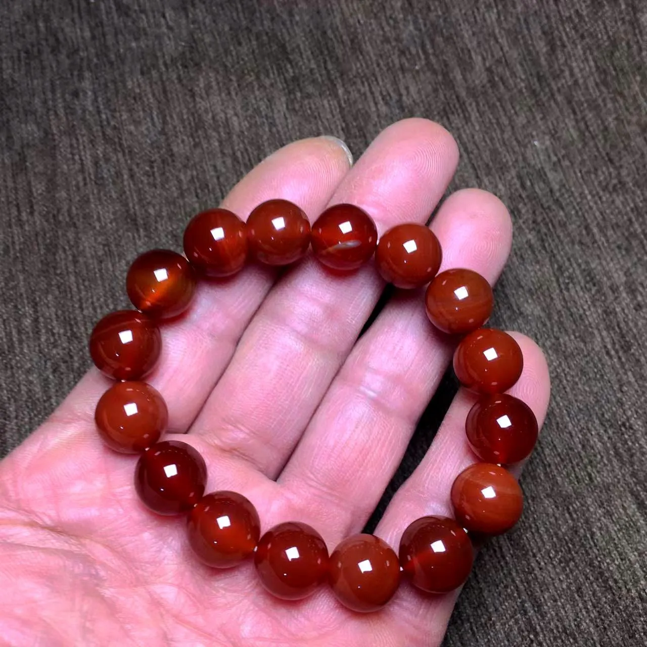 Ice-clear Red Agate Mens And Womens Buddhist Prayer Beads