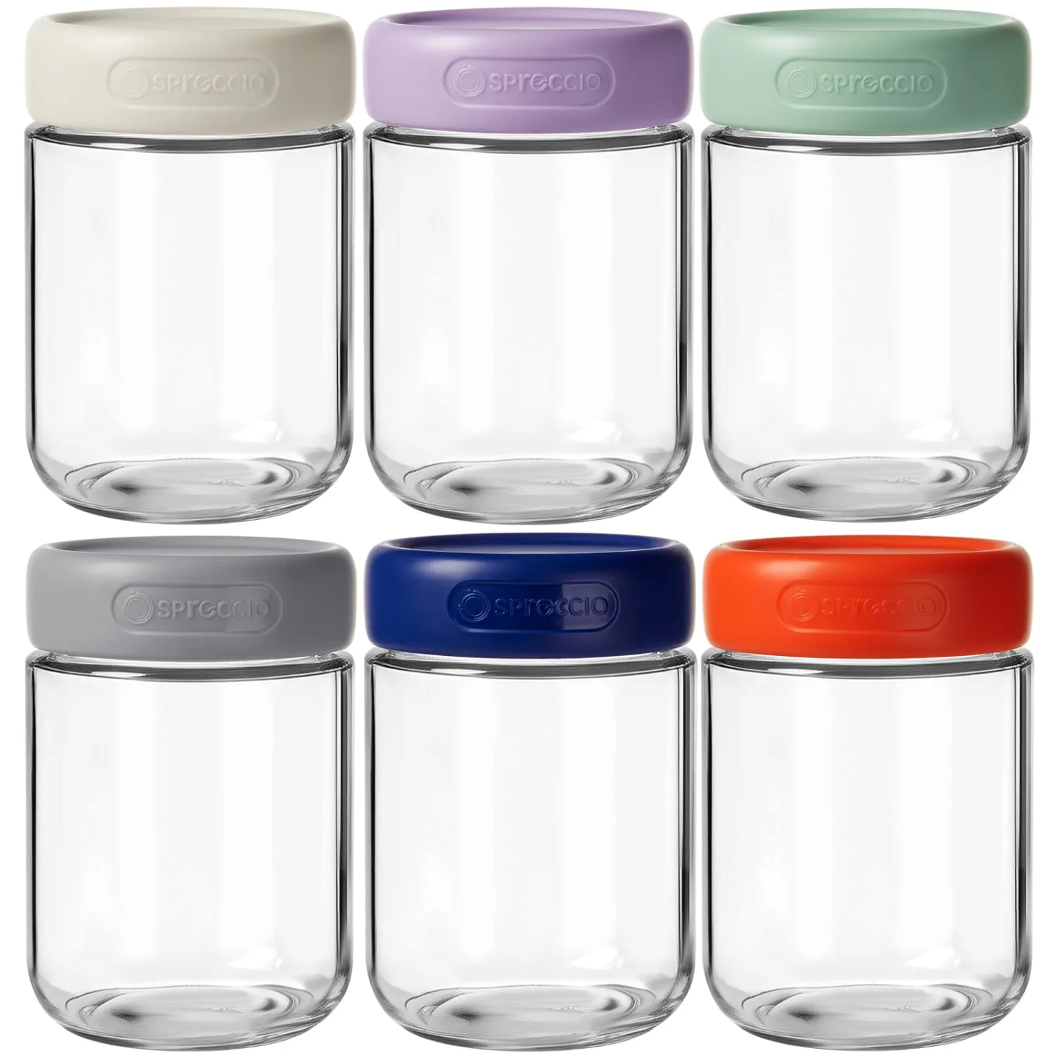 6 Pack 16oz Glass Jars with Lids, Overnight Oats Containers with Lids, Yogurt Jars for Chia Pudding Salad Cereal Coffee Seed Kimchi Jam Spices