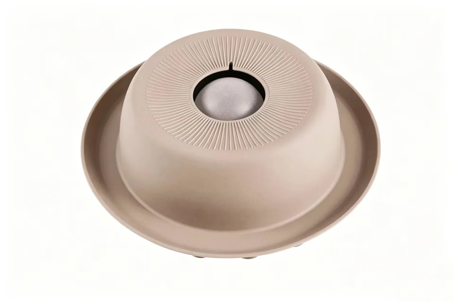PEDAY Nonslip Dog Slow Feeder Lick Bowl with Ball, Enrichment Toy for Water, Yogurt & Jam, Dishwasher Safe, Warm Taupe | Enrichment Toy for Water, Yogurt & Jam, Dishwasher Safe