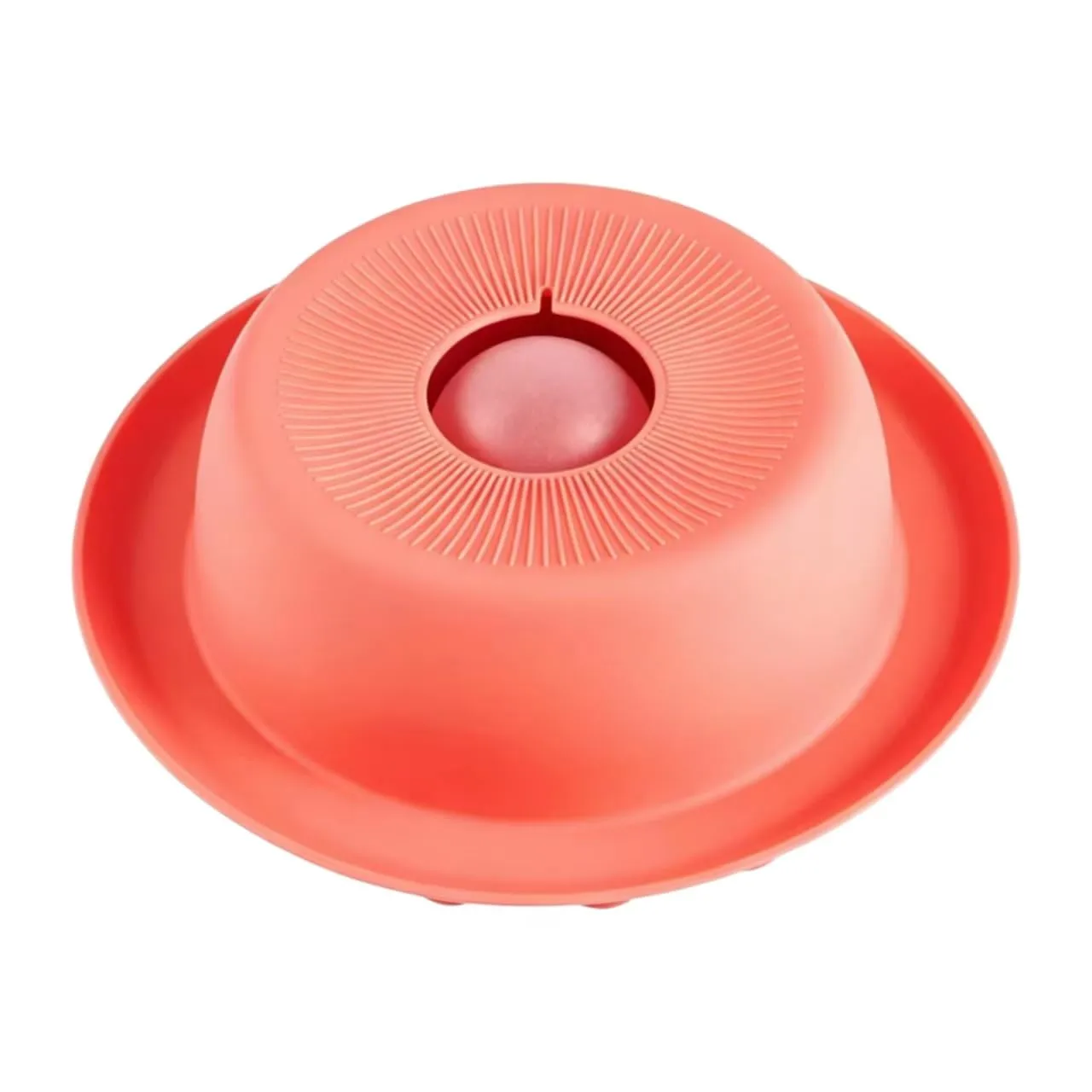 PEDAY Nonslip Dog Slow Feeder Lick Bowl with Ball, Enrichment Toy for Water, Yogurt & Jam, Dishwasher Safe, Coral Orange | Enrichment Toy for Water, Yogurt & Jam, Dishwasher Safe