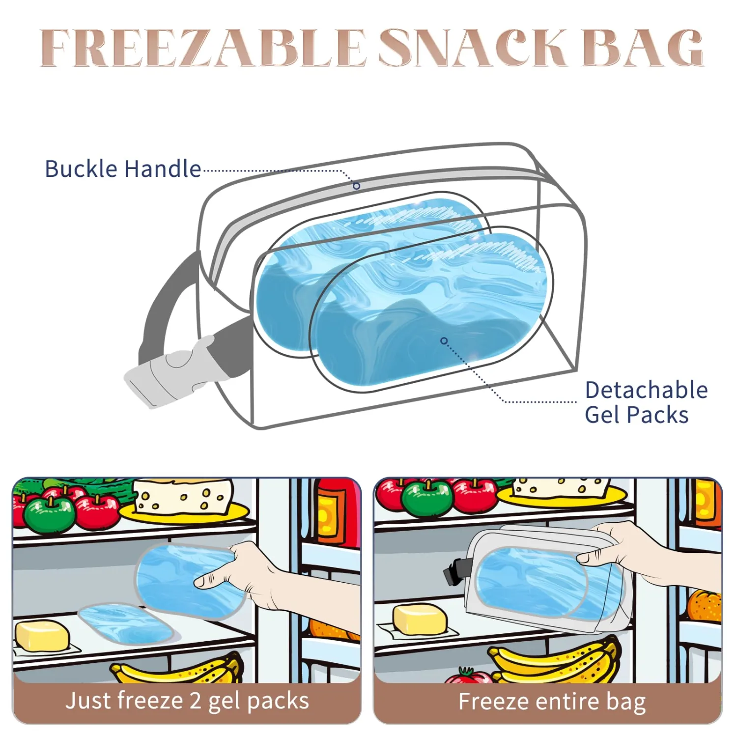 Small Cooler Bag Freezable Lunch Bag for Work School Travel,Small Lunch Bag,insulated snack bag,Mini Cooler,Lunch bag small Fit For Yogurt（Caramel）