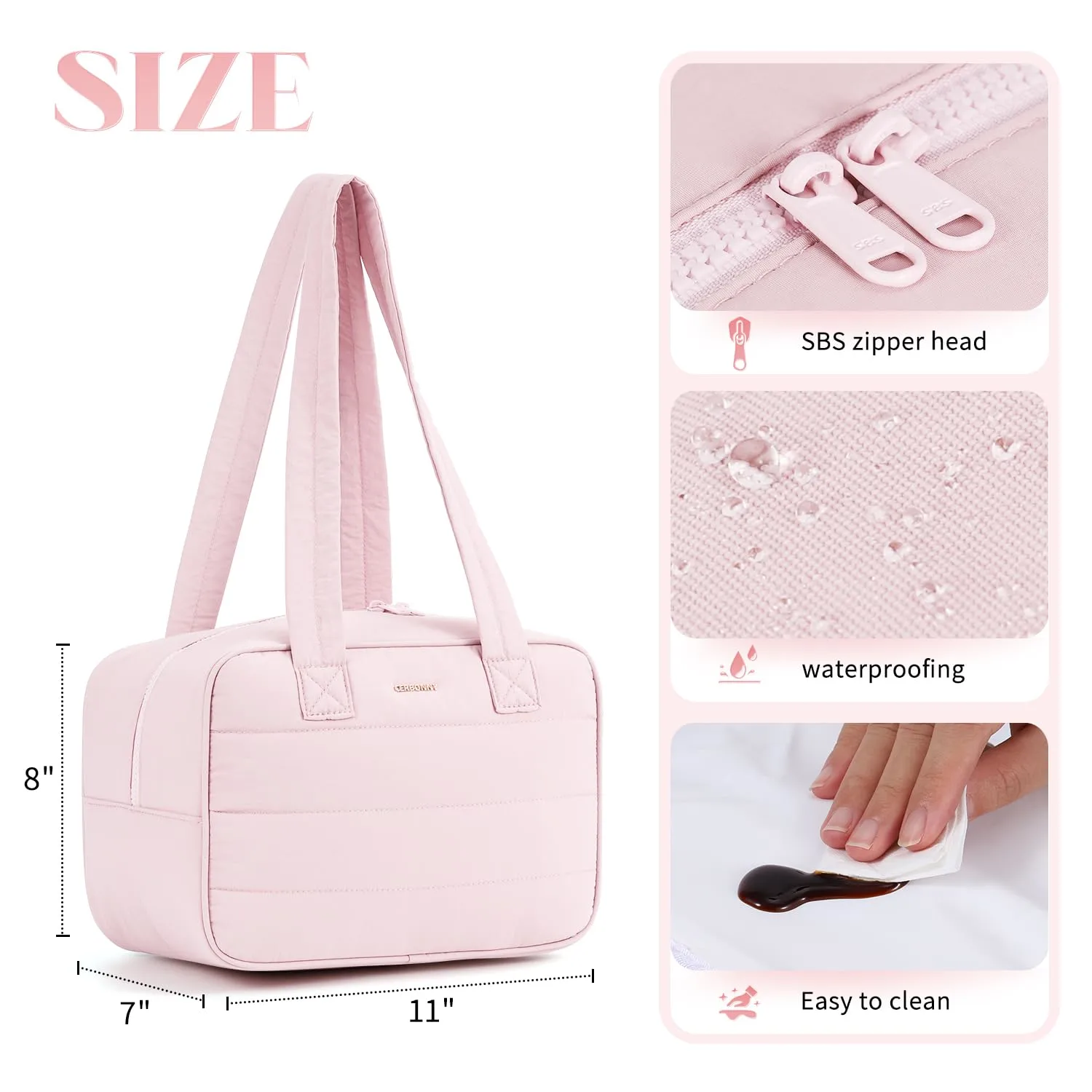 Lunch Bag Women,Freezable Lunch bag,Built-in Ice Pack Small Cooler,Cute Lunch Bags for Women,Waterproof and Durable,Suitable for Work, Picnics, Travel, and Meal Preparation(Light Pink)