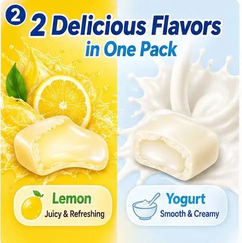 Konbini Japan - Hi Chew Premium Japanese Gummy Variety Pack – Lemon and Yogurt Flavors (Pack of 4) Soft Fruit Candy