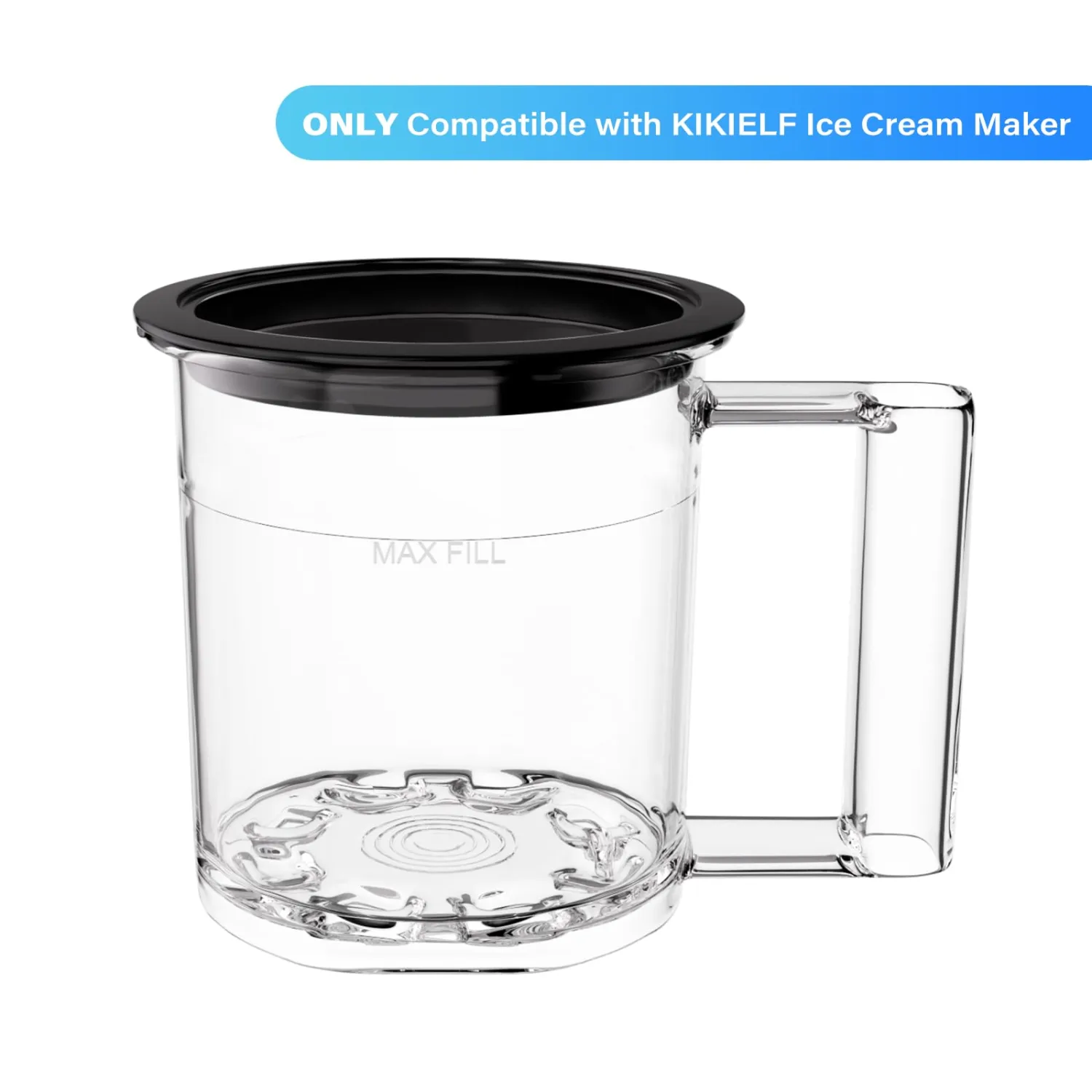 KF-2501 20 oz (2 Pints) Replacement Container Cup with Storage Lid for Frozen Treat Makers, Extra Pint for Ice Cream/Gelato/Sorbet Bases, Freezer Storage, Single-Batch Prep