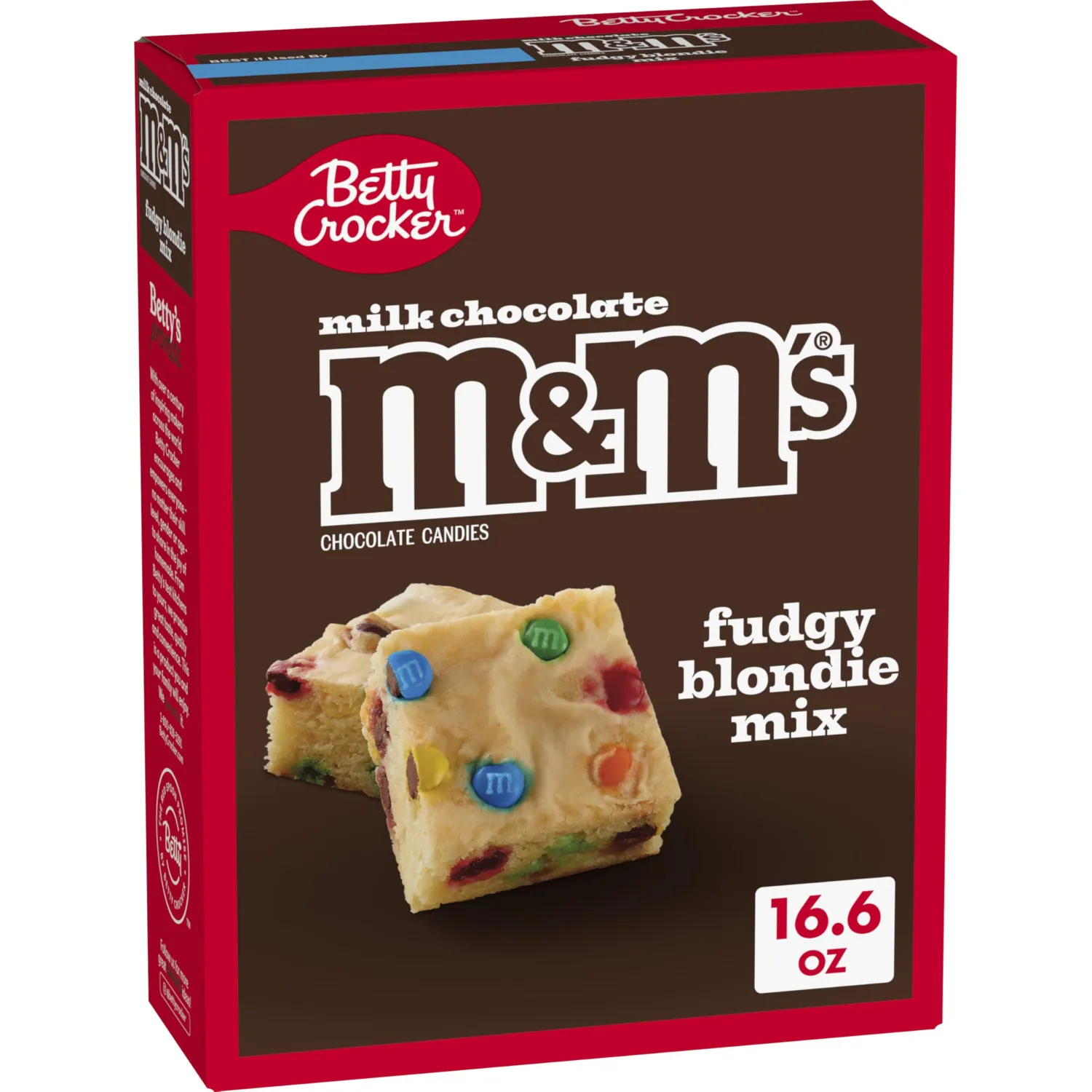 Betty Crocker Fudgy Blondie Bar Mix, with Milk Chocolate M&M'S Minis Chocolate Candies, 16.6 oz