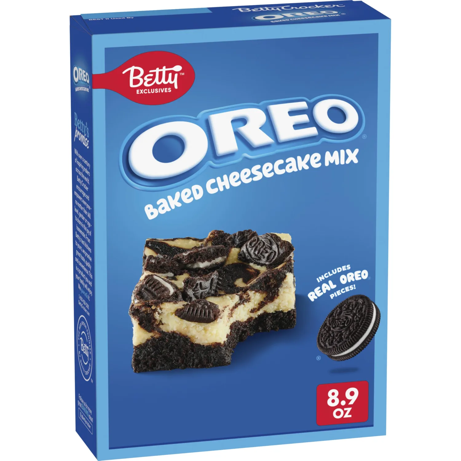 Betty Exclusives OREO Baked Cheesecake Mix, Includes Real OREO Cookie Pieces, 8.9 oz