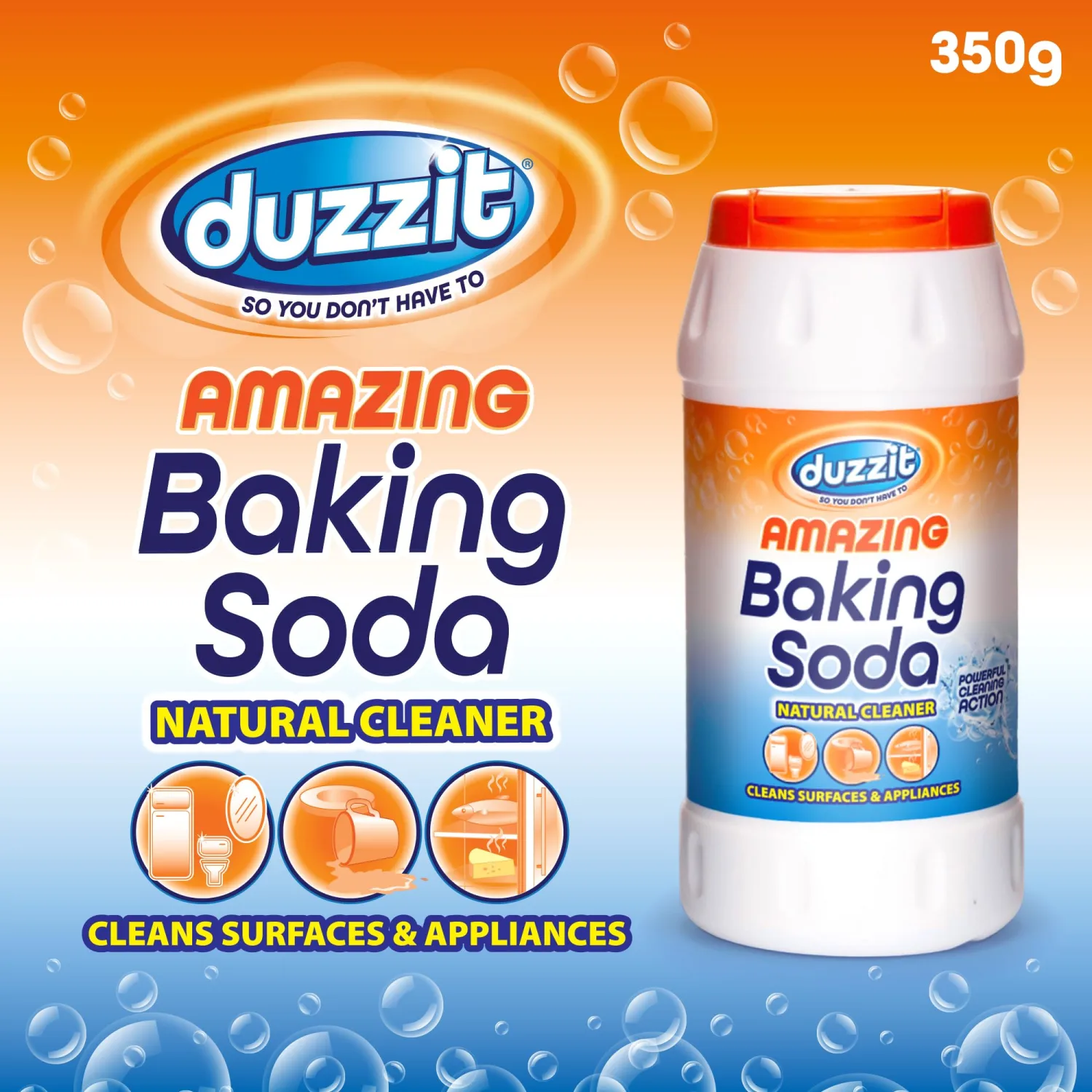 Duzzit Amazing Baking Soda Natural Cleaner, Multi-Purpose Household, 350g