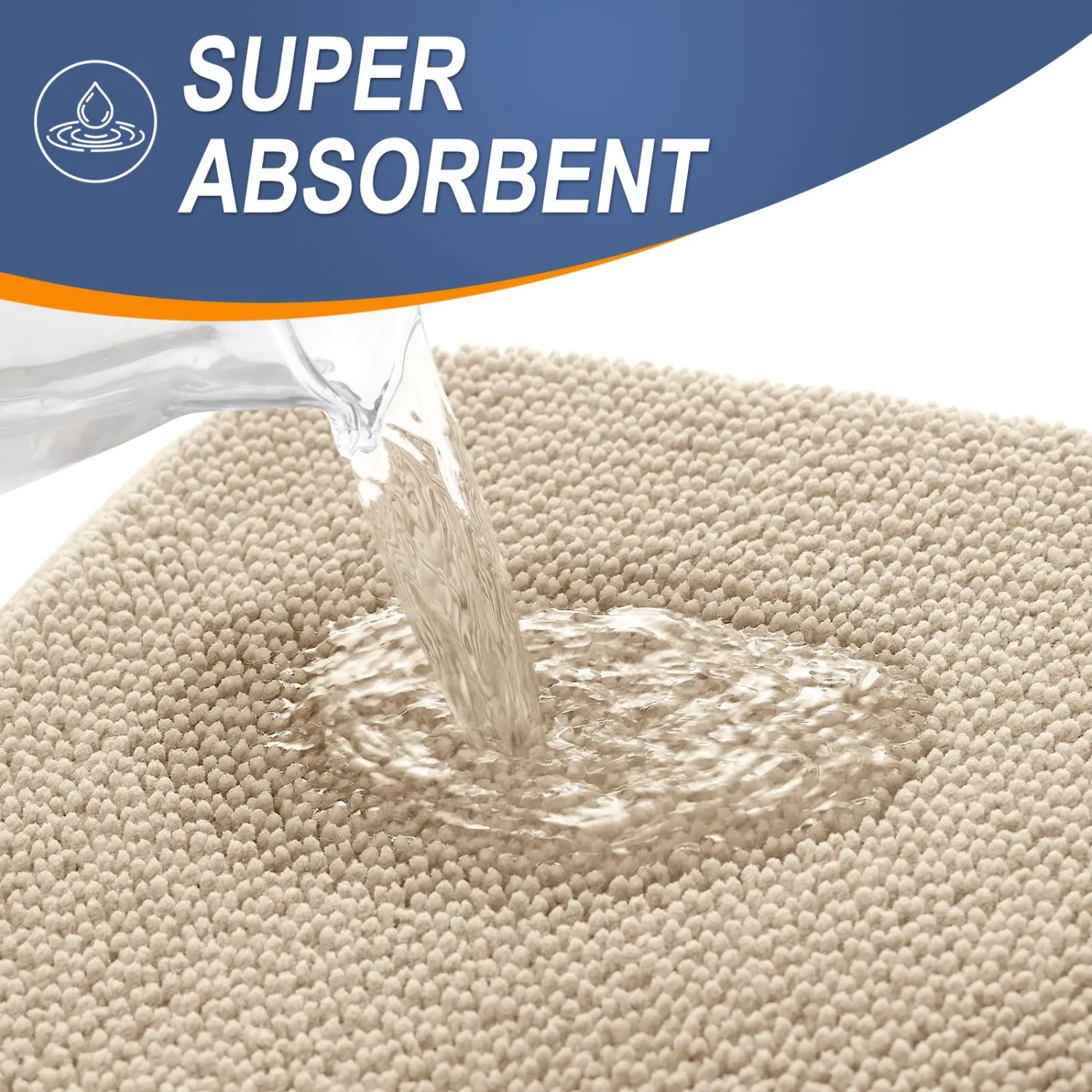 OLANLY Thick Memory Foam Bath Mat Rug 32x20, Extra Soft Absorbent Bathroom Rug, Quick Dry Bath Mats, Non-Slip, Machine Washable Carpet for Bathroom, Tub and Shower, Home Decor Accessories, Beige