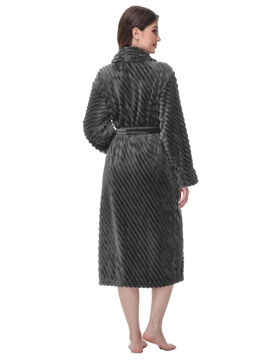 Yurhap Premium Robes for Women - Super Soft Cozy Fleece Womens Robe Plush Long Bathrobe