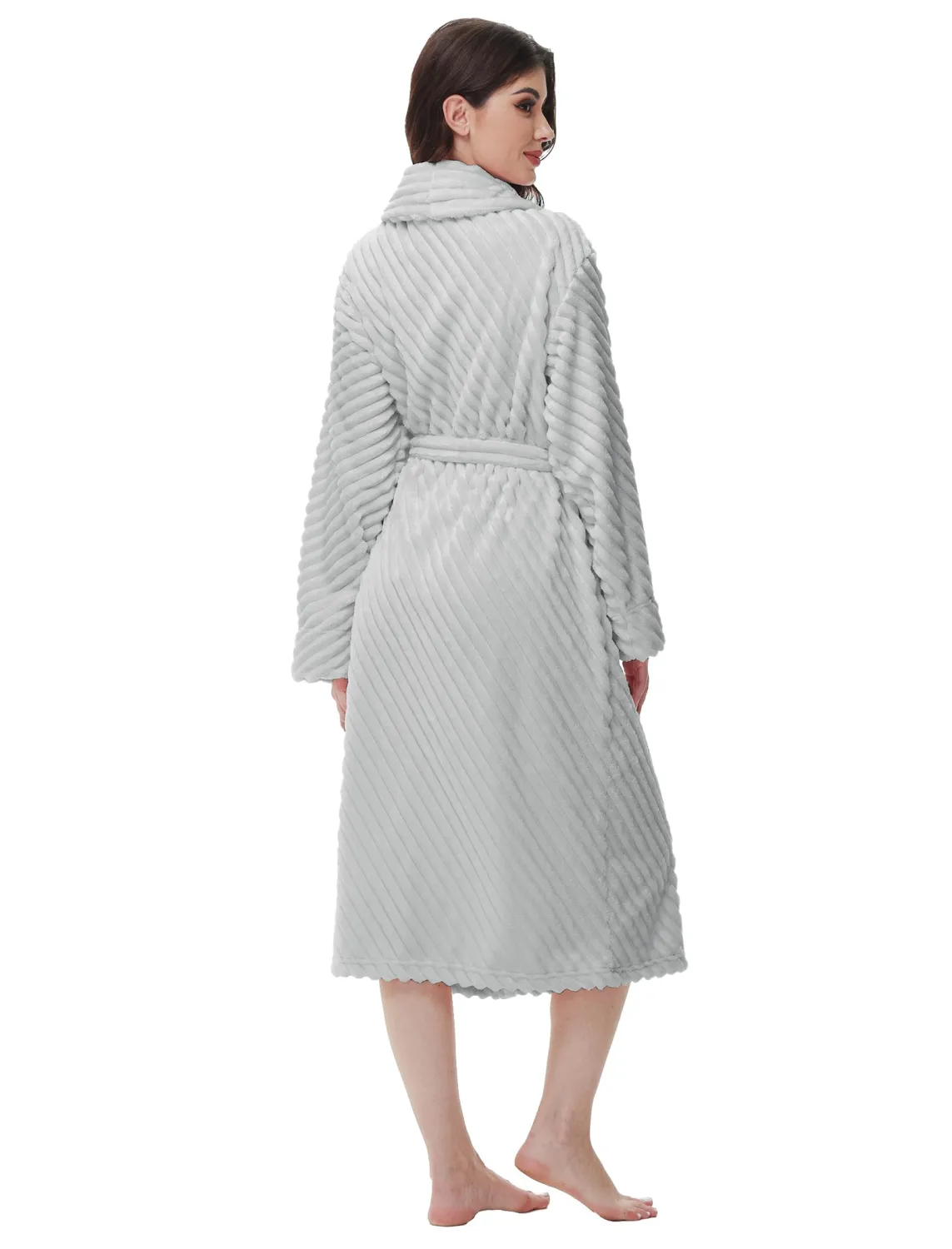 Yurhap Premium Robes for Women - Super Soft Cozy Fleece Womens Robe Plush Long Bathrobe