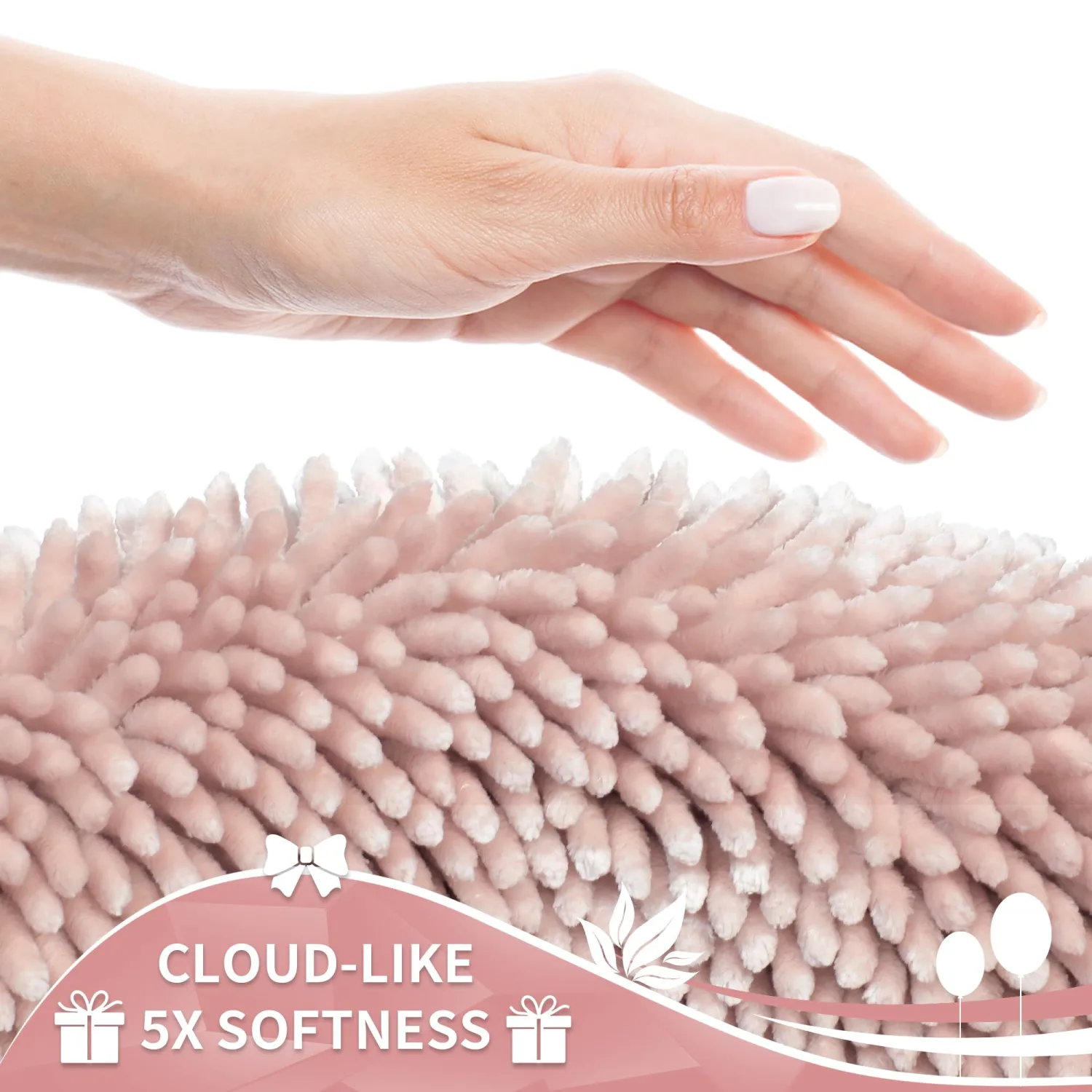 Yimobra Toilet Rugs U Shaped Washable, Extra Thick Soft Absorbent Chenille Contour Bathroom Rugs for Toilet 24x20 Inch, Quick Dry Non Slip Toilet Mat for Bath Floor, Pink
