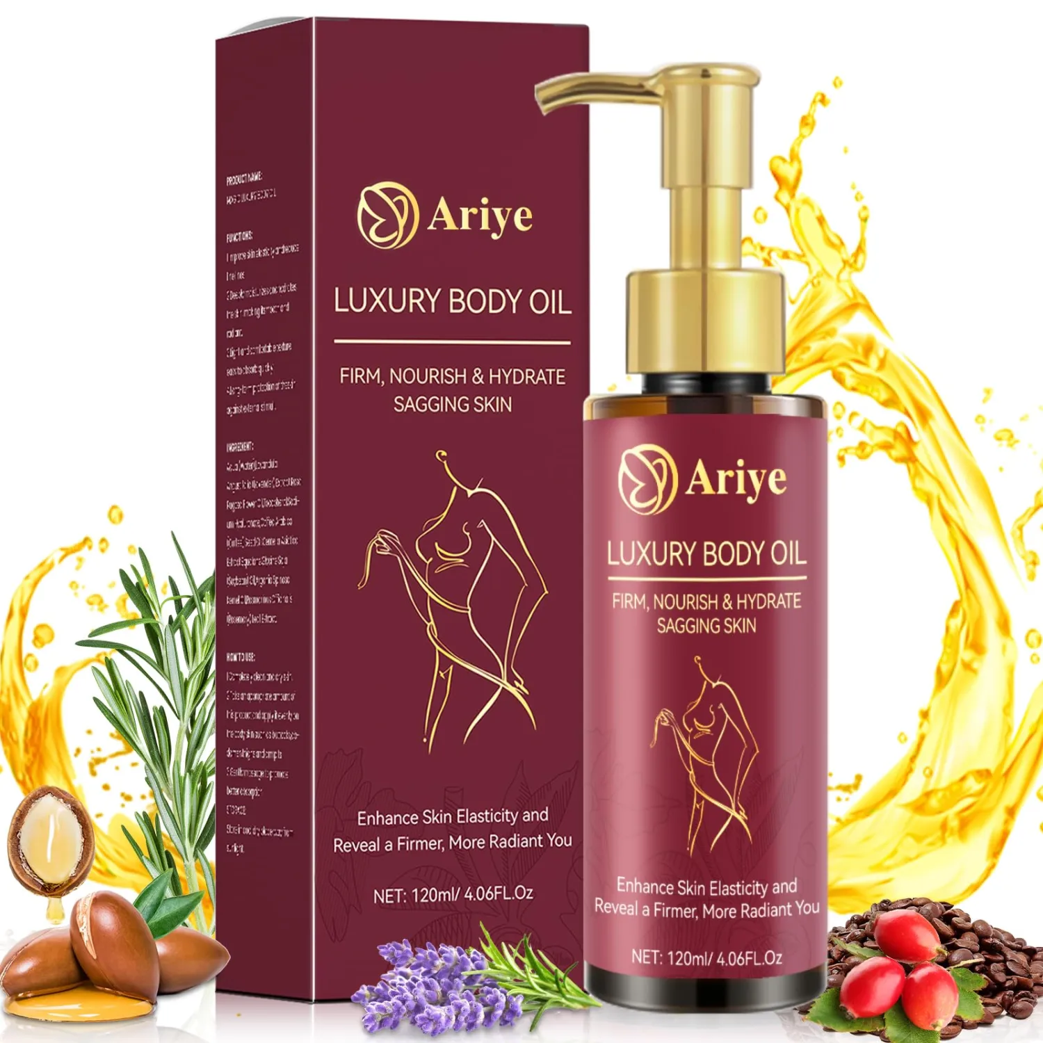 Firming Body Oil for Crepe Skin–Luxury Glow Remedy,After Shower Body Oil for Women,Tightening&Hydrating Treatment for Arms,Legs,Stomach&Body,Natural Firming Oil for Dry Skin,Non-Greasy