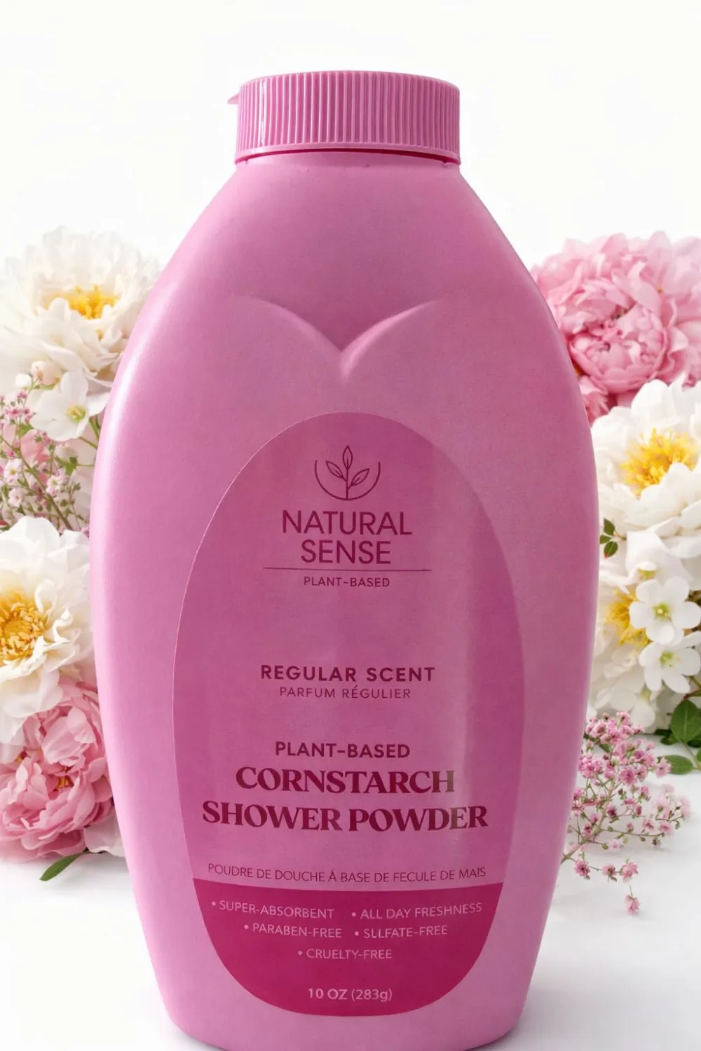 ONE (1) Natural Sense Plant-Based Cornstarch Dusting Powder (Regular Scent) - 10 Ounce - Moisture Control & Chafing Prevention