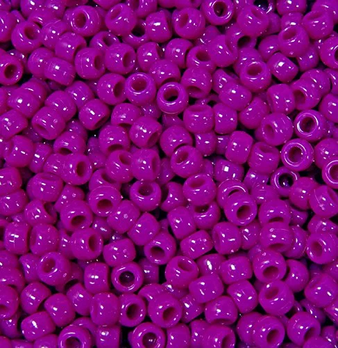 JOLLY STORE Crafts - Pony Beads, Easy-to-Use Reusable Jewelry-Making/Bracelet Beads for Art, Craft Decorations & More, 9 x 6 mm, Crafted in The USA, Opaque Mulberry, 500 pcs (Pack of 1)