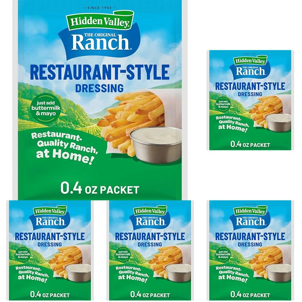 Hidden Valley Original Ranch Restaurant Style Dressing Recipe Mix, 0.4 Ounce (Package May Vary) (Pack of 5)