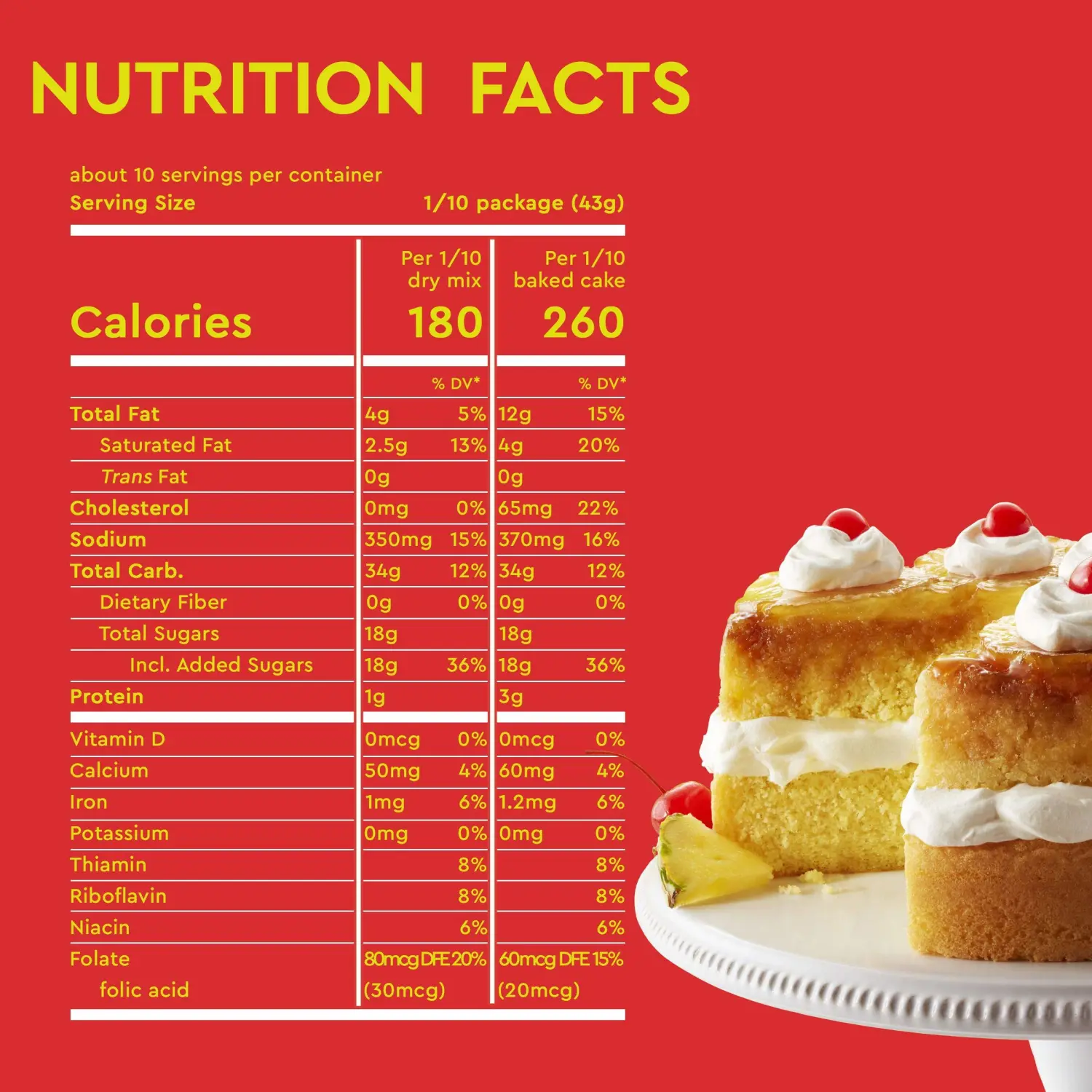 Duncan Hines Pineapple Supreme Flavored Cake Mix, 15.25 oz.