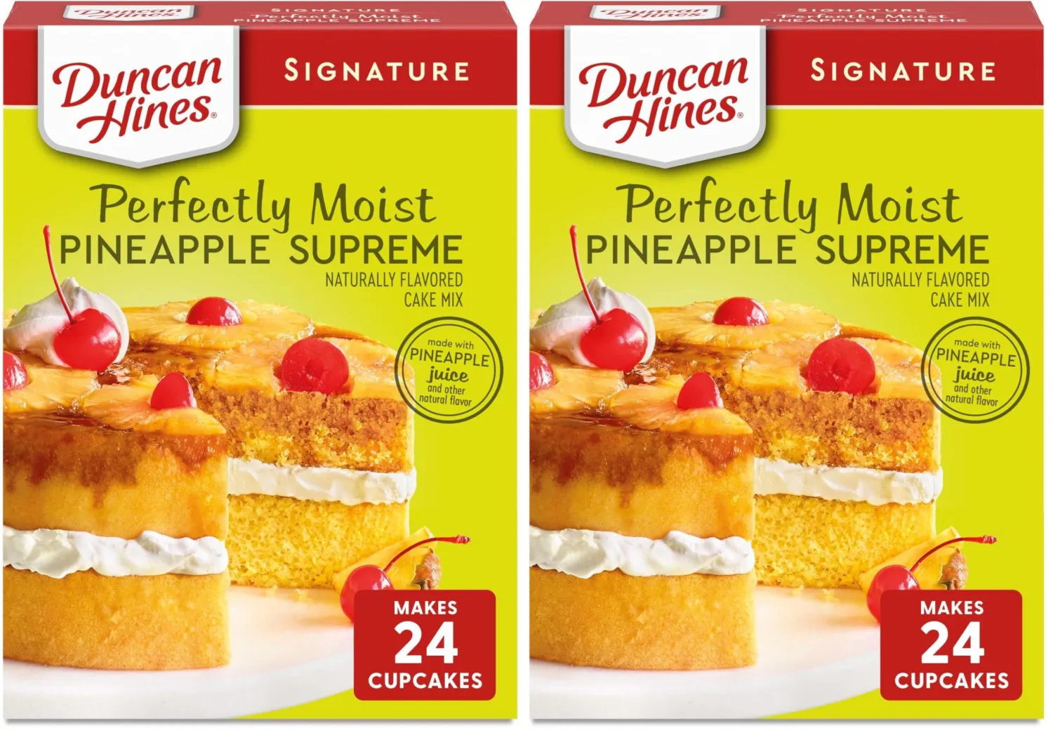 Duncan Hines Pineapple Supreme Flavored Cake Mix, 15.25 oz. (Pack of 2)