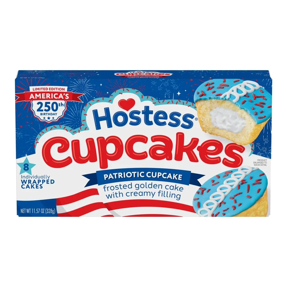 Variety Pack of Snack Cake and Cupcake (Hostess Patriotic Cupcakes, Golden Snack Cakes, 11.57 oz Box)