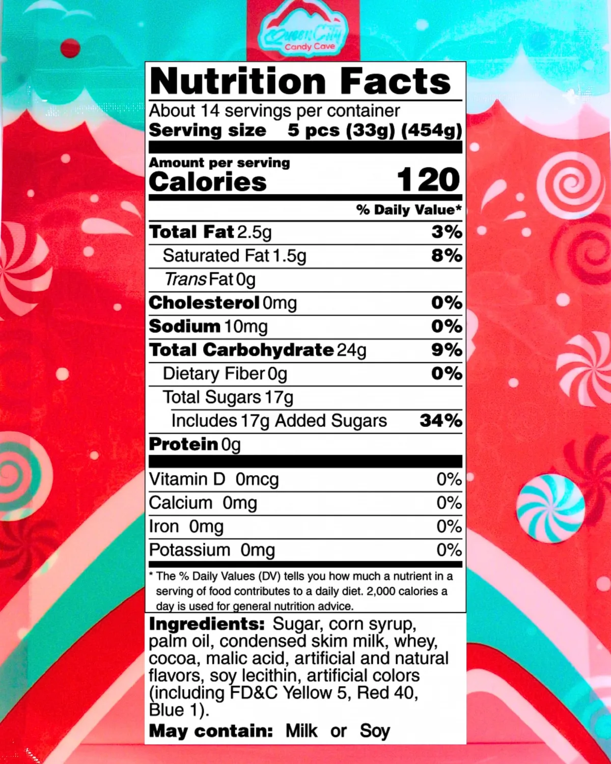 Assorted Flavored Mini Chews - Bulk Candy, Individually Wrapped Assorted Flavor Midgee Fruit Chews, by Queen City Candy Cave (1 Pound)