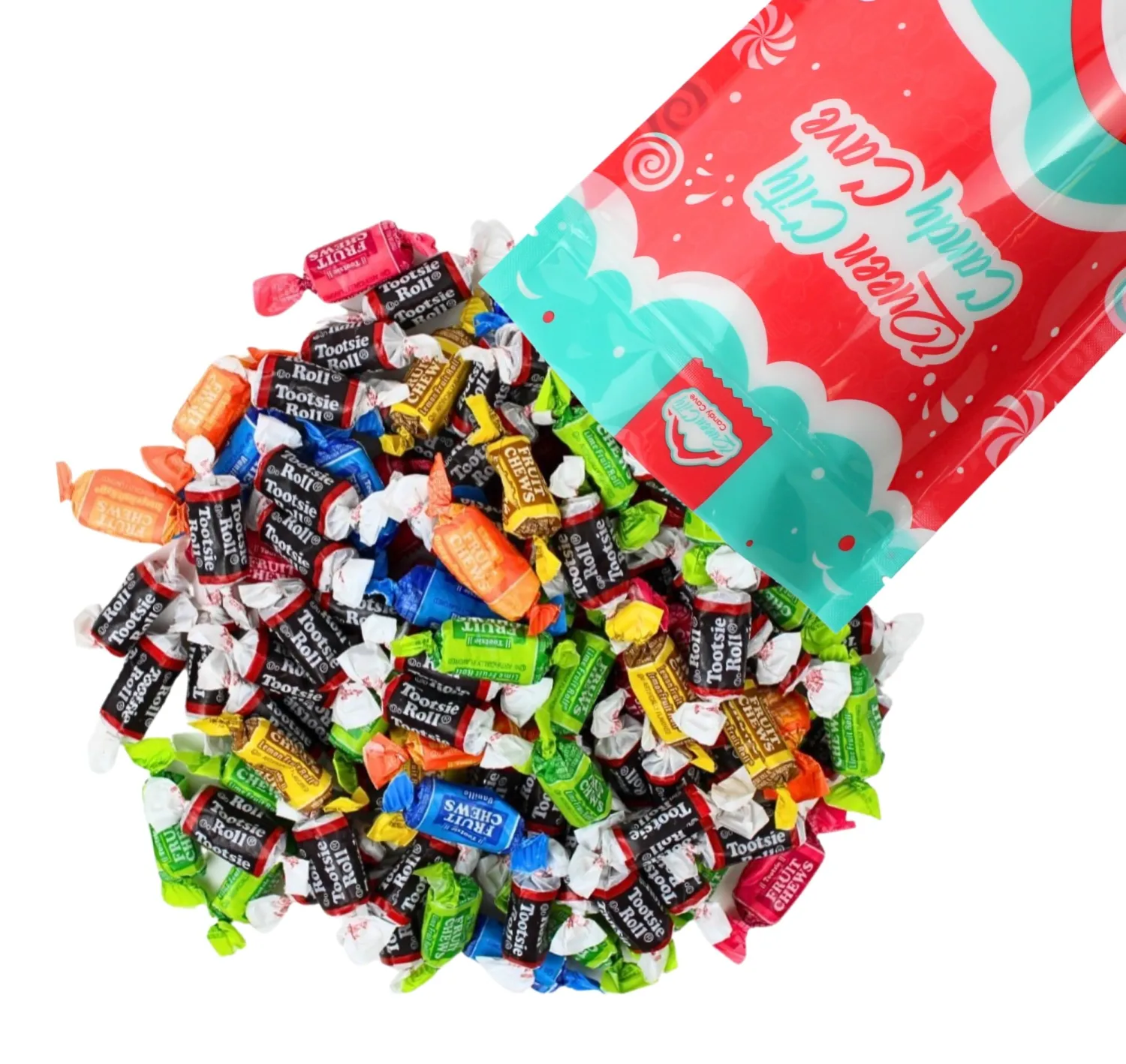 Assorted Flavored Mini Chews - Bulk Candy, Individually Wrapped Assorted Flavor Midgee Fruit Chews, by Queen City Candy Cave (1 Pound)