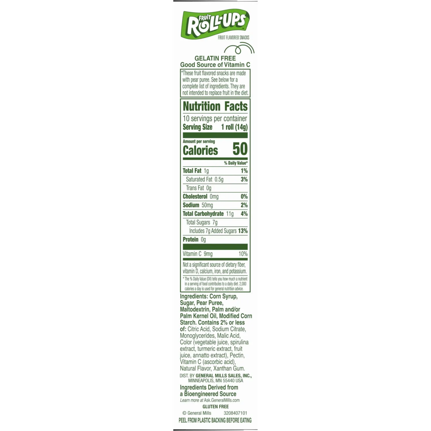 Fruit Roll-Ups Fruit Flavored Snacks, Rainbow Sherbet, No Colors from Artificial Sources, Gluten Free, 10 Ct, 5 oz