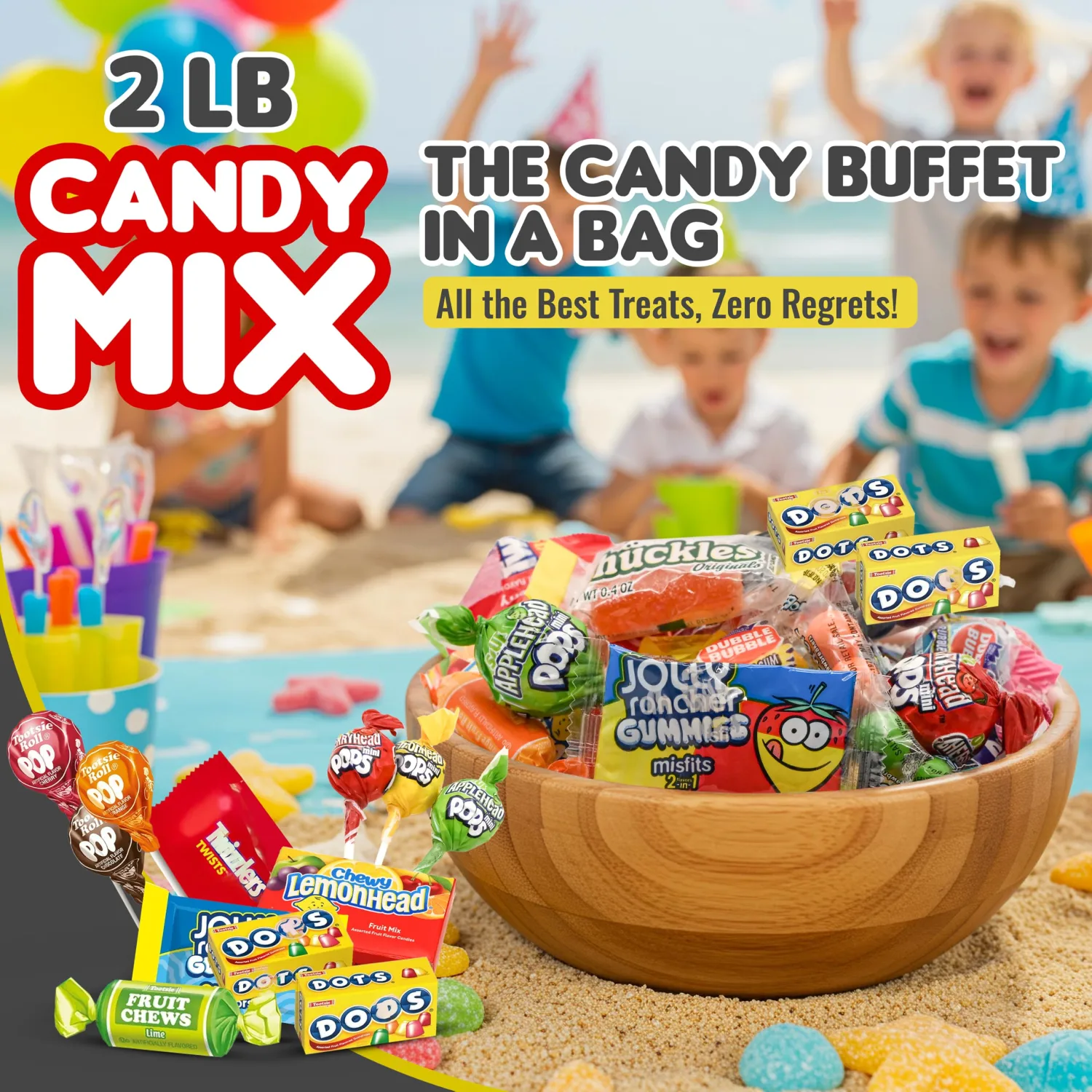 Bulk Candy Individually Wrapped 2 LB, Candy Variety Pack for Pinata, Goodie Bags & Party Favors
