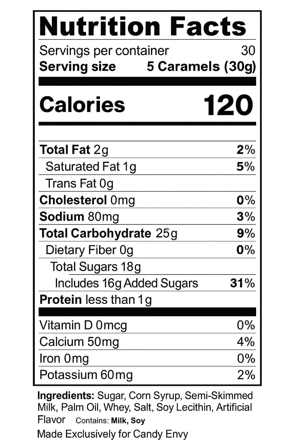 Candy Envy - Individually Wrapped Caramels - Assorted Color Wrappers - 2 Pound Bulk Assorted Candy - 150 Pieces Per Bag