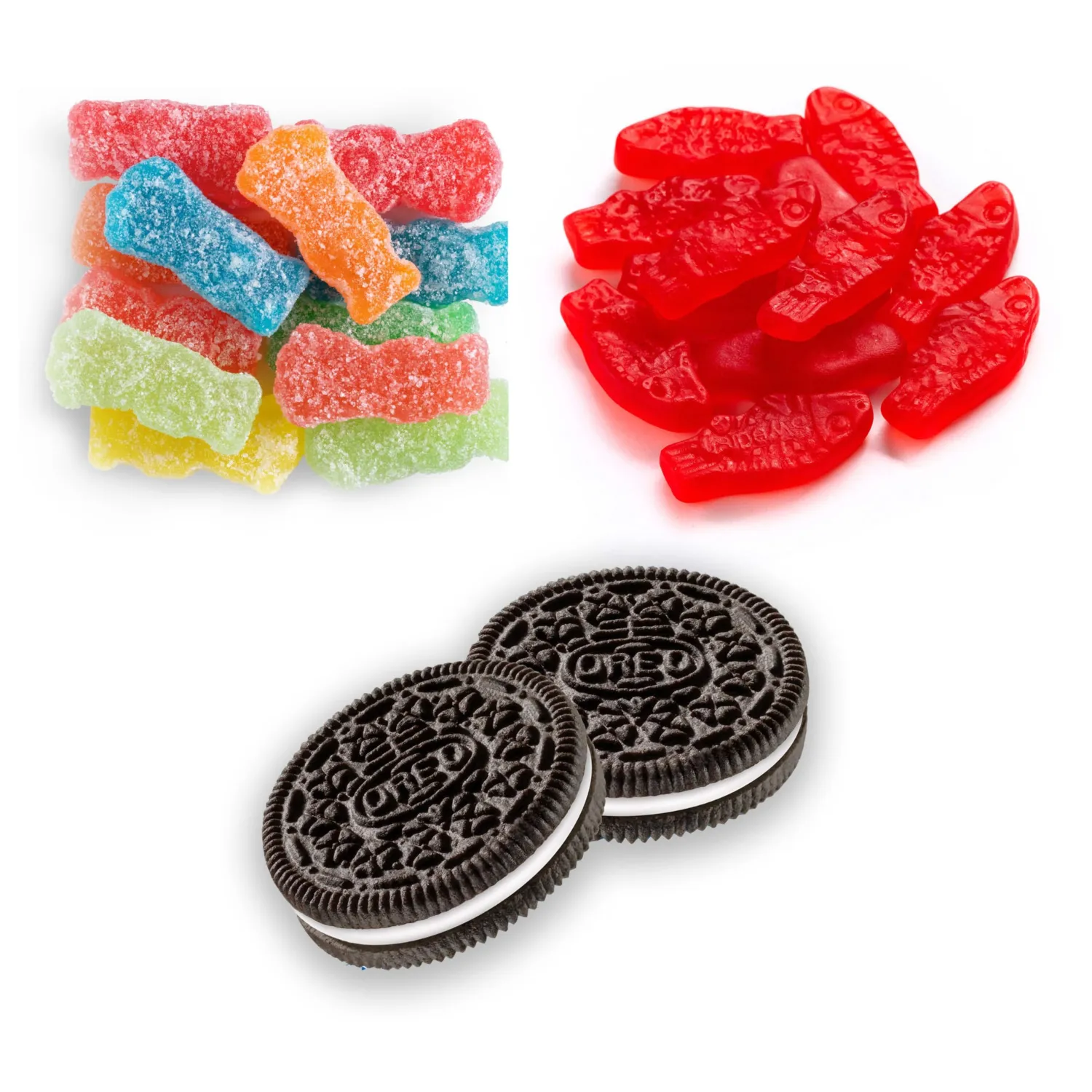 SOUR PATCH KIDS, SWEDISH FISH Candy & OREO Cookies Variety Pack, 60 ct