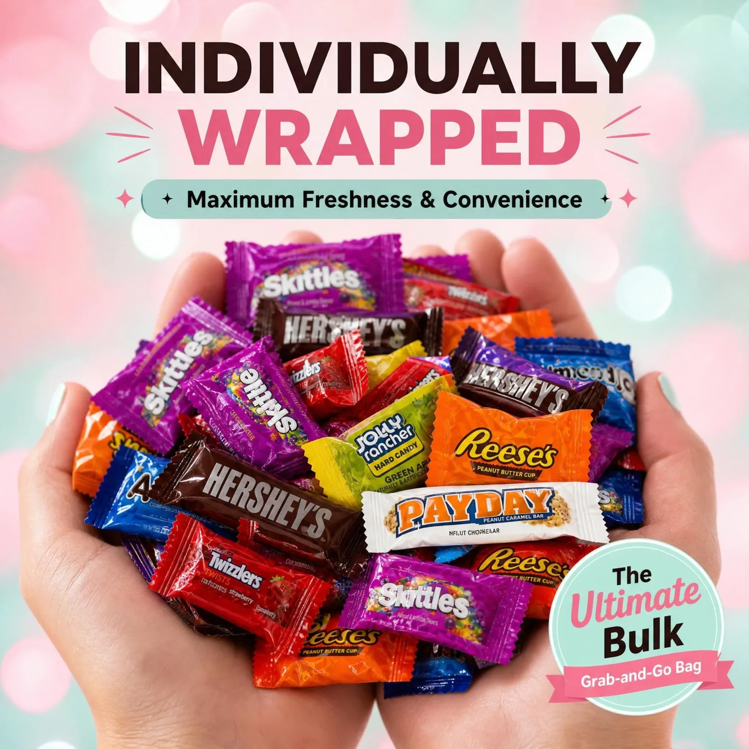 Bulk Pinata Candy and Chocolate Variety Pack, 10 lb Assorted Individually Wrapped Candy Mix for Pinatas, Goodie Bags, Birthdays and Party Favors, Chocolate & Sweets, Ships with Ice - July 4th