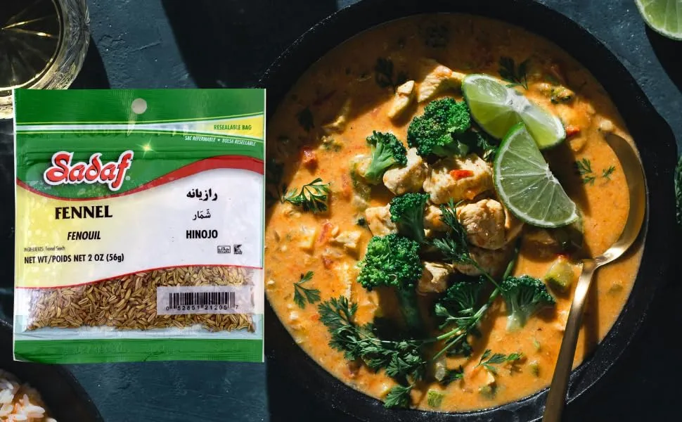Sadaf Fennel Seeds - Whole Fennel Seeds for Cooking - Semillas de Hinojo - Kosher & Halal - 2 Oz Bag