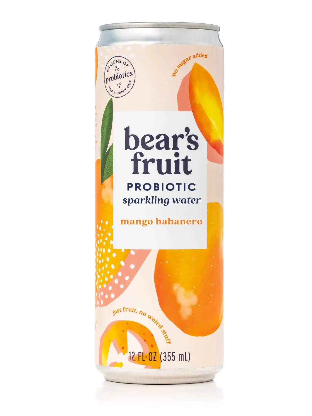 Bear's Fruit, Water Sparkling Probiotic Mango Habanero, 12 Fl Oz