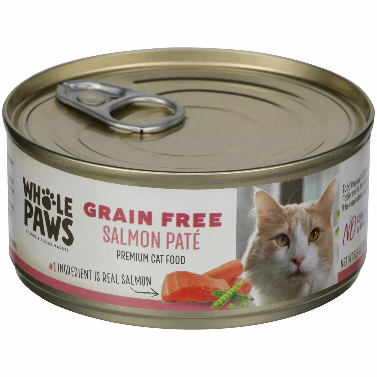 Whole Paws, Grain-Free Wet Cat Food, Salmon Paté Loaf Recipe, 5.5 Ounce