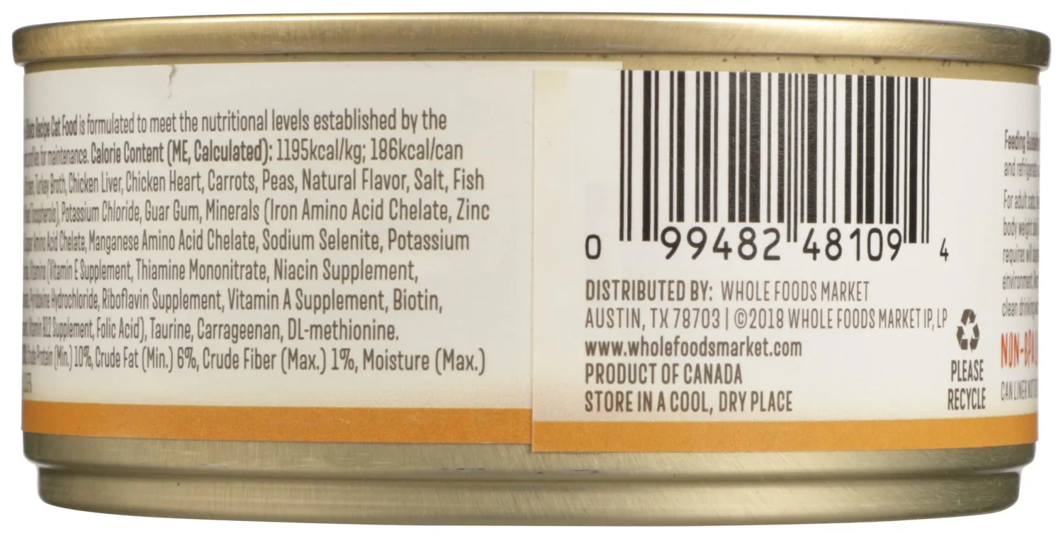 Whole Paws, Grain-Free Wet Cat Food, Turkey & Giblets Loaf Recipe, 5.5 Ounce