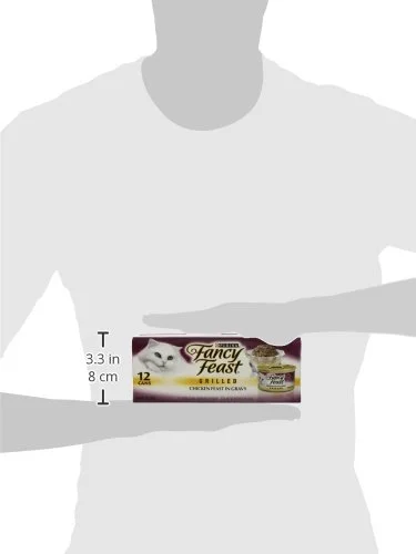 Purina Fancy Feast Grilled Wet Cat Food Chicken Feast in Wet Cat Food Gravy - (Pack of 12) 3 oz. Cans