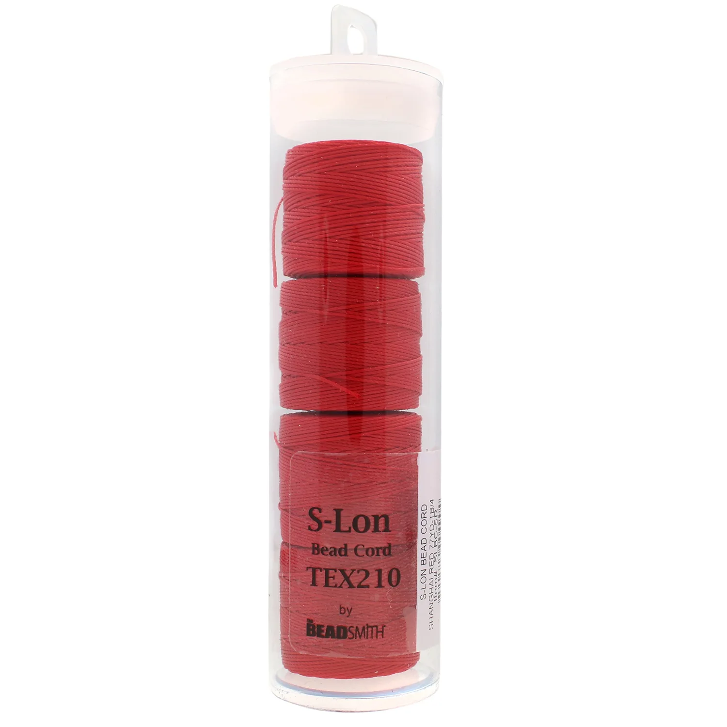 The Beadsmith S-Lon Bead Cord – .5 mm Twisted Nylon Cord for Stringing, 4 Spools, Shanghai Red Color, TEX210, 77 Yards per Spool