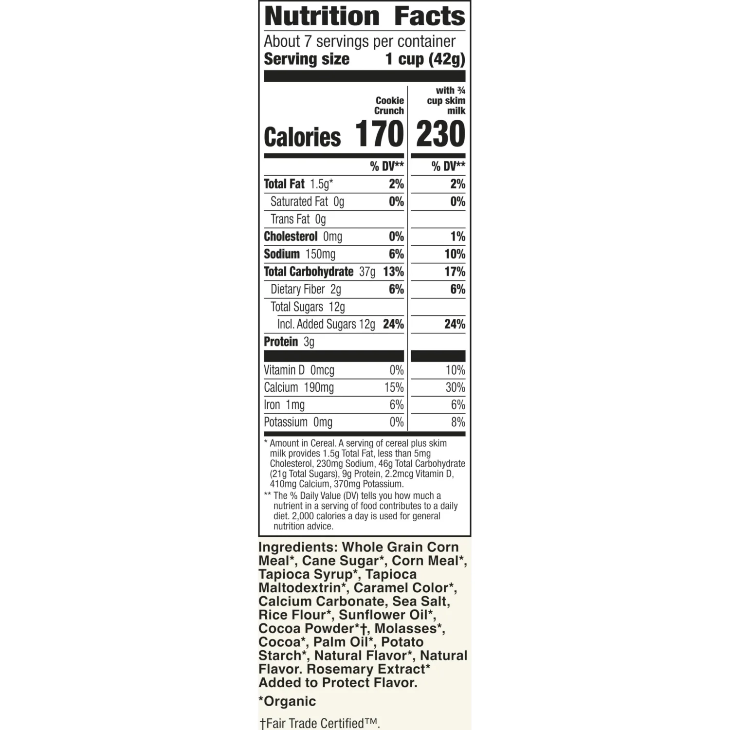 Cascadian Farm Organic Cookie Crunch Cereal, Gluten Free, Whole Grain, 11.4 oz