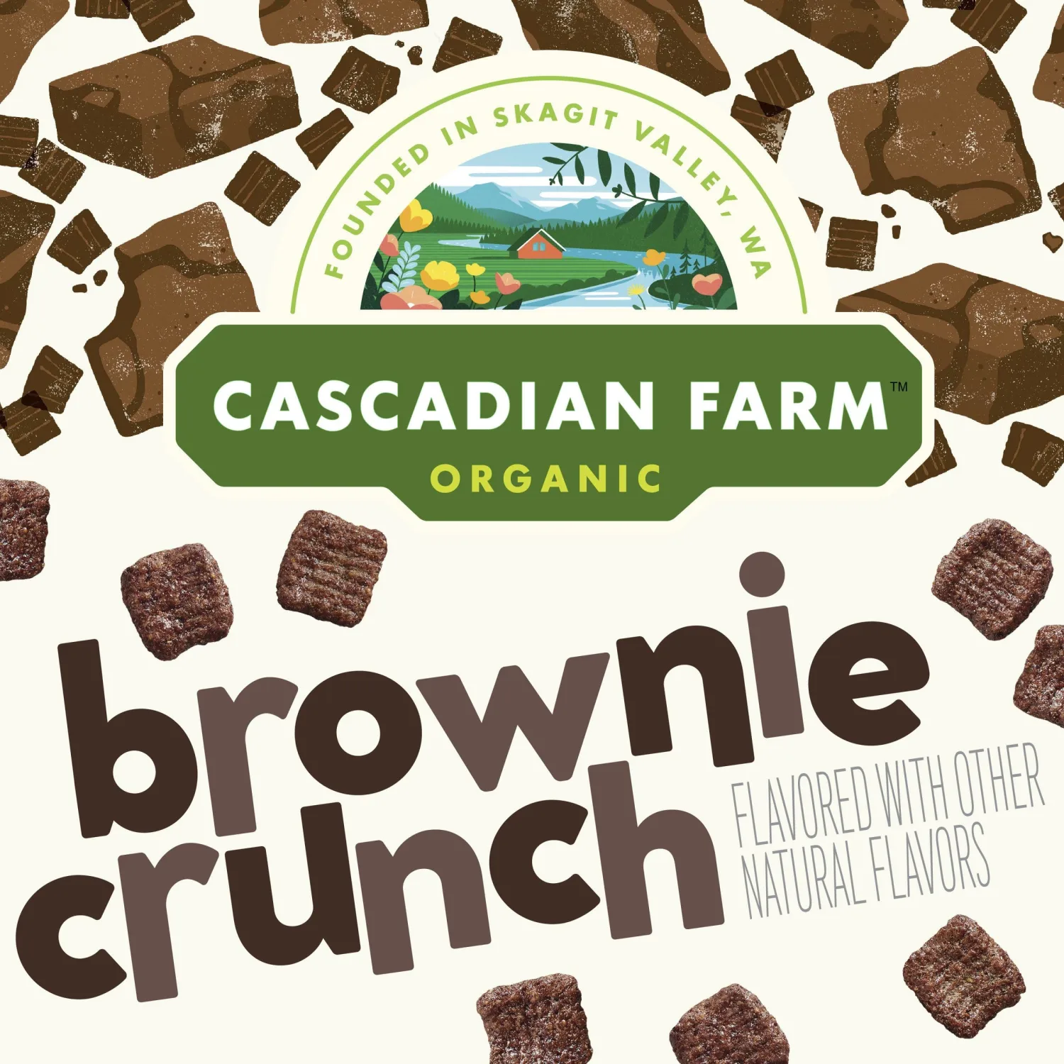 Cascadian Farm Organic Brownie Crunch Cereal, Gluten Free, Whole Grain and Made with Real Cocoa, 12.4 oz