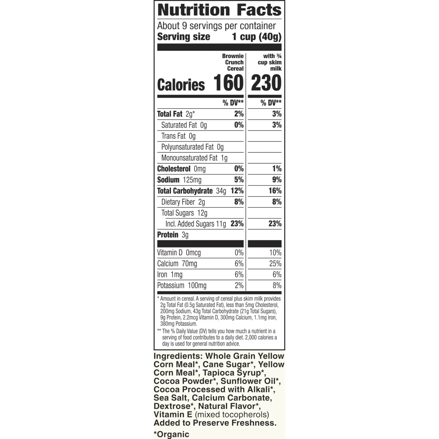 Cascadian Farm Organic Brownie Crunch Cereal, Gluten Free, Whole Grain and Made with Real Cocoa, 12.4 oz (Pack of 2)